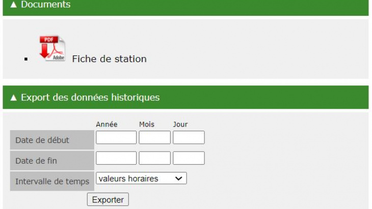 3) Selection de la période d'extraction