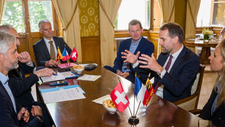 Visite de M. Laurent Wauquiez, président de la Région Auvergne-Rhône-Alpes. Photo Cellence - P. Kittler
