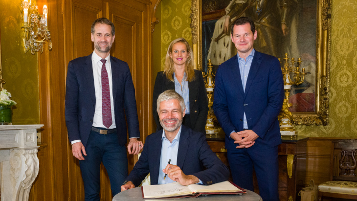 Visite de M. Laurent Wauquiez, président de la  région Auvergne-Rhône-Alpes. Photo P. Kittler - Cellence
