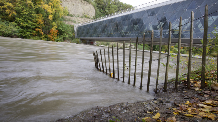 Crue de l'Arve, Pont du Léman express - novembre 2023