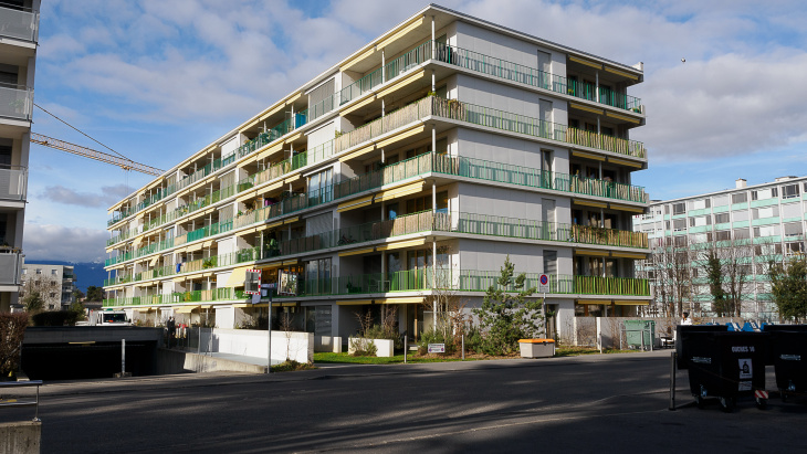 Chemin du Croissant, bâtiment de la coopérative COHDA (photo D. Gubler)