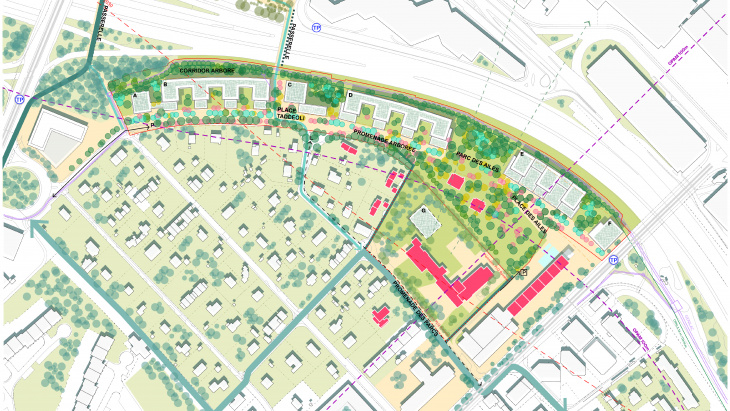 Plan du bâti et des espaces publics projetés
