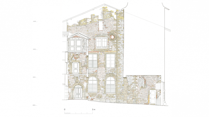 Analyse du bâti de la Maison Tavel par Gérard Deuber (1976-77), © SAGe.