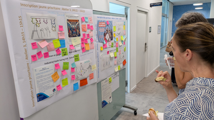 plusieurs personnes devant un panneau d'inscriptions - Playcamp 2025