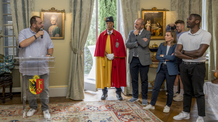 Cérémonie protocolaire en l'honneur des Lions de Genève. Crédit photo: Etat de Genève/Quentin Ducrest