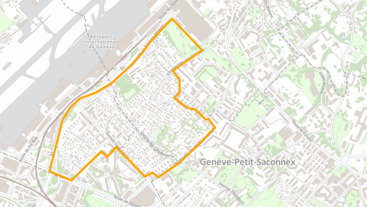 Secteur de Cointrin sur carte