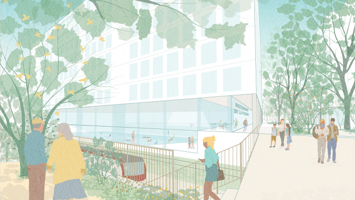 Projet Pré-Bois - piscine - illustration Oxalys