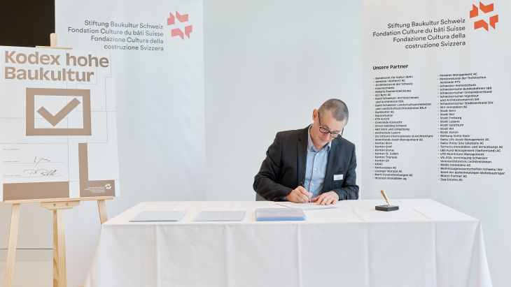 Conférence annuelle, Culture du bâti et rendement, signature de l'acte Etat de Genève, © Fondation Culture du bâti Suisse