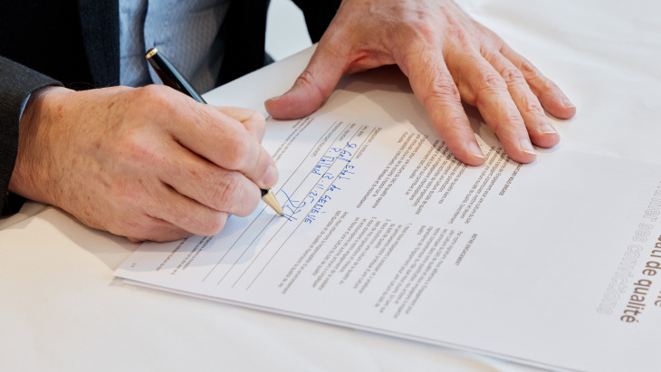 Conférence annuelle, Culture du bâti et rendement, signature de l'acte Etat de Genève, © Fondation Culture du bâti Suisse