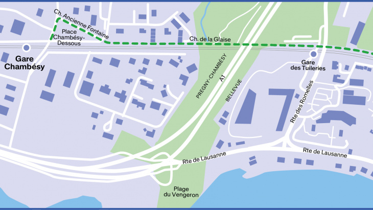 Travaux Voie verte Genève-Versoix: Pregny-Chambésy