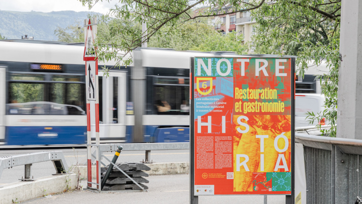 Panneau de l'itinéraire "Notre História"