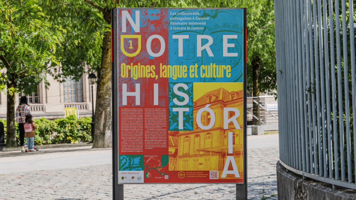 Panneau de l'itinéraire "Notre História"
