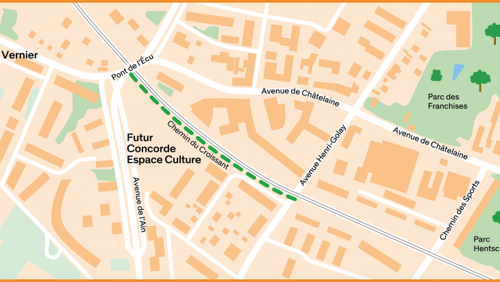Voie verte Genève-Satigny : secteur Concorde