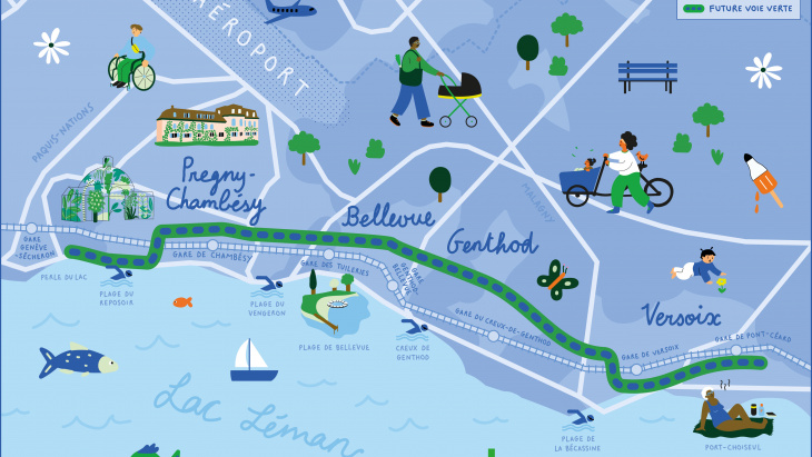 Carte Voie verte Genève-Versoix