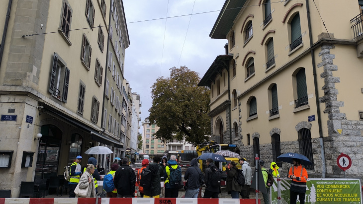Visite de terrain rue de Carouge